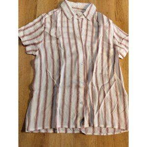 Jopna Women's White And Red Button Up Blouse Size‎ Small